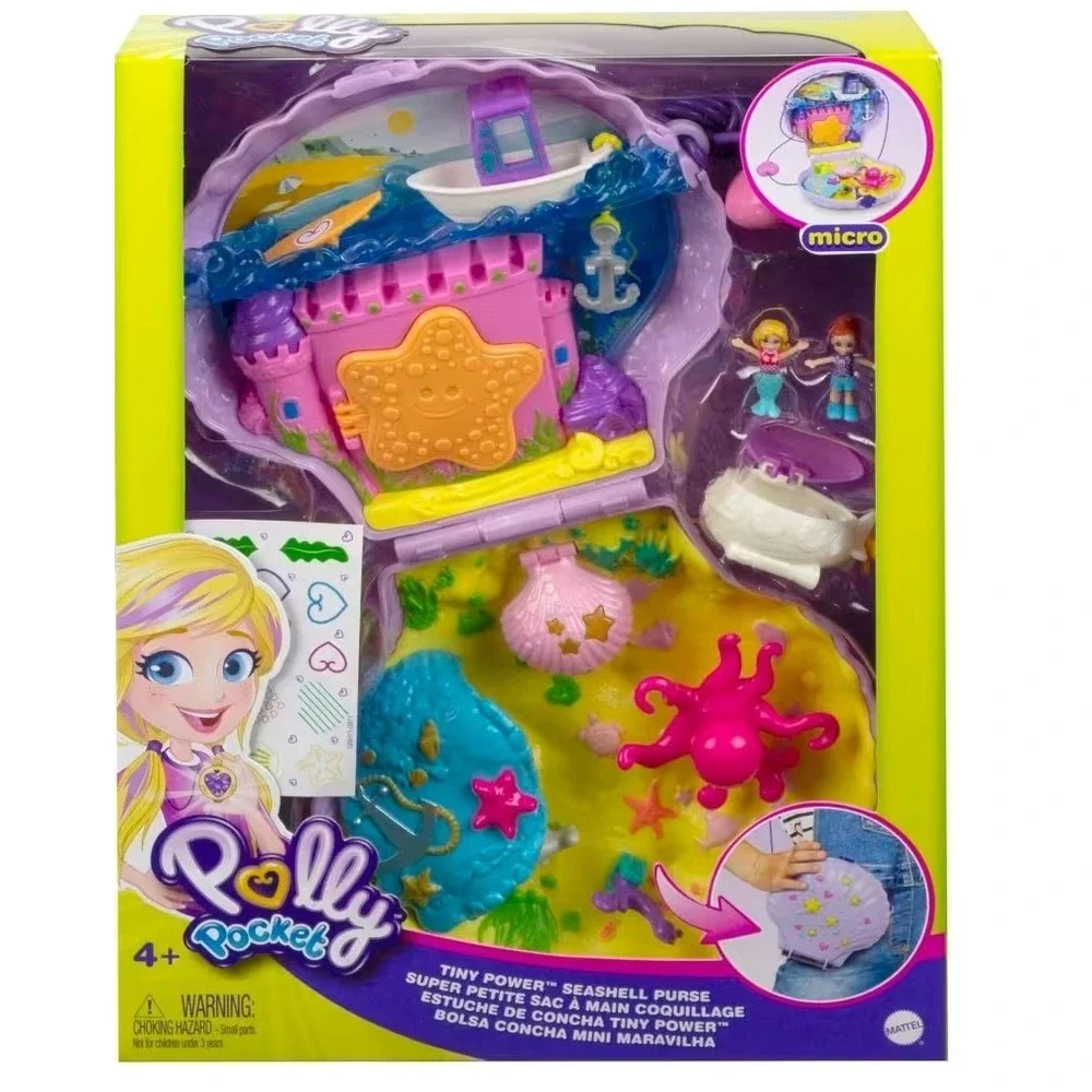 Mattel Polly Pocket Tiny Power Sea Shell Purse Playset 2019 Missing Pieces Dolls